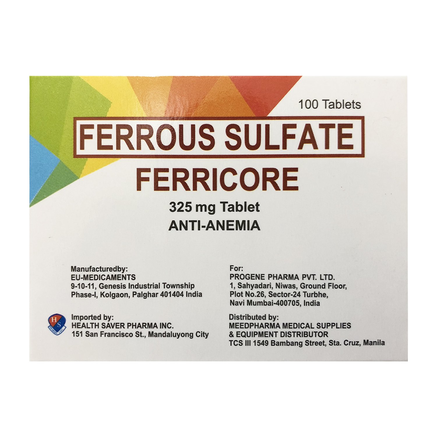 FERICORE Ferrous Sulfate 325mg (Tabs)